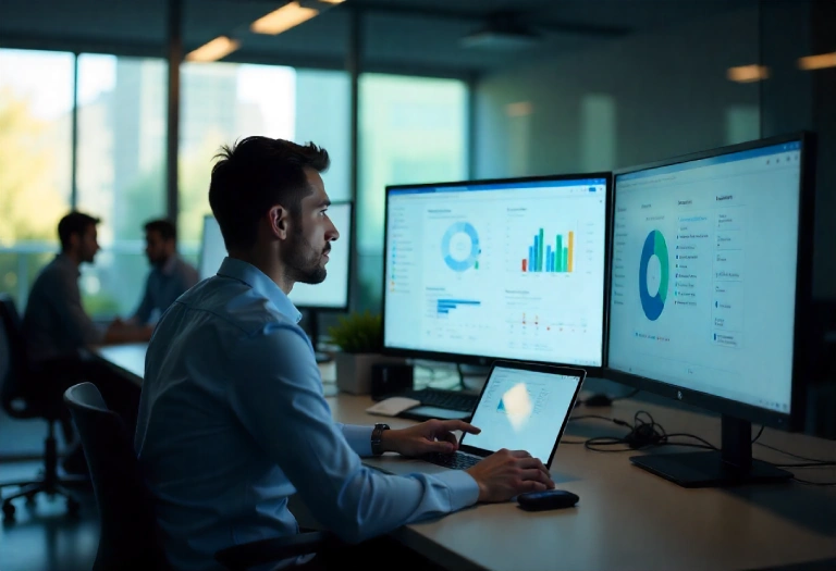 Business data analysis on digital dashboard