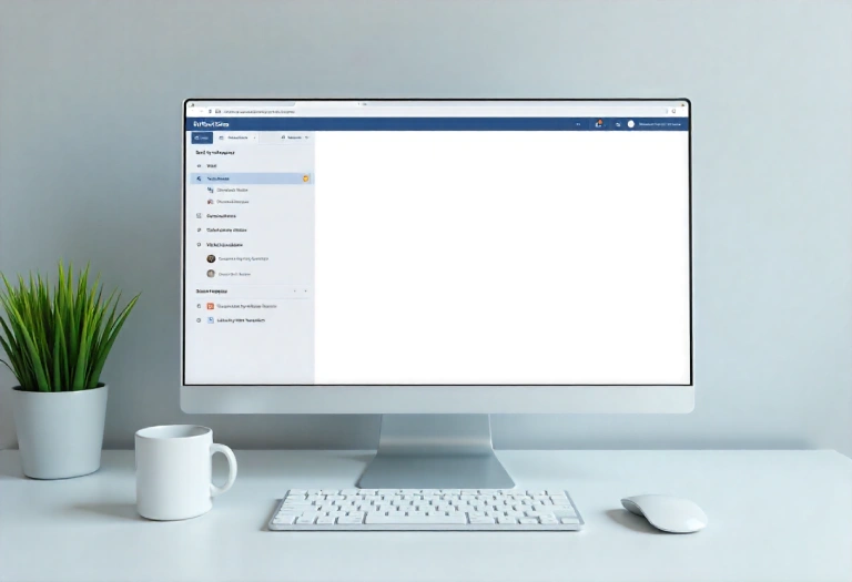 Clean software dashboard interface on desktop screen.